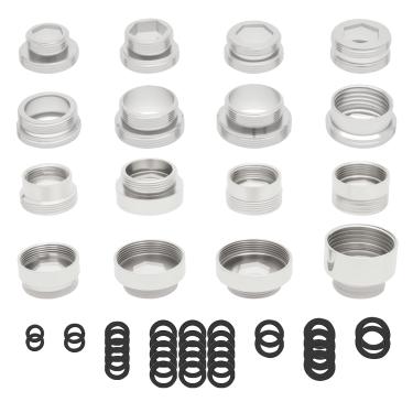 Imagem de Kit adaptador de torneira de 16 peças com anel de vedação de borracha, conjunto de adaptadores de aerador de latão, adaptador de rosca de torneira resistente conectando filtro de água de mangueira de