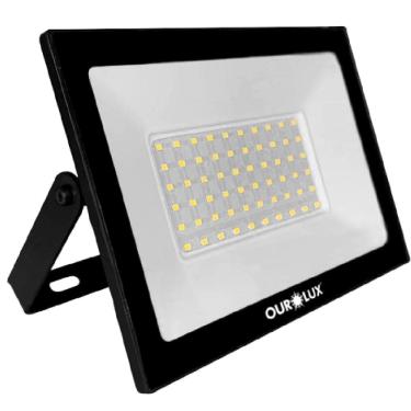 Imagem de Projetor Superled Slim Preto Bivolt De 50 Watts E 6500k - 03265 - Ourolux