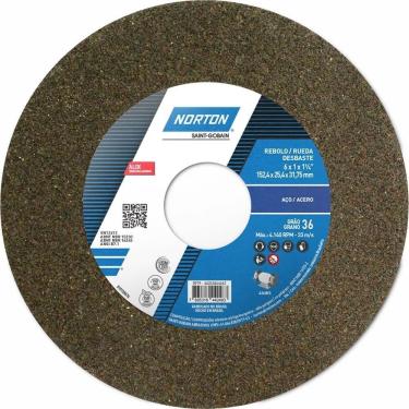 Imagem de Rebolo Para Desbaste De Metal Art A36 Qvs 152,4x25,4x31,75mm - 66243464662 - Norton