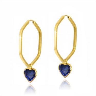 Imagem de Brinco Ouro 18k Argola Com Pingentes 5mm - Sofistgold Joias, Safira