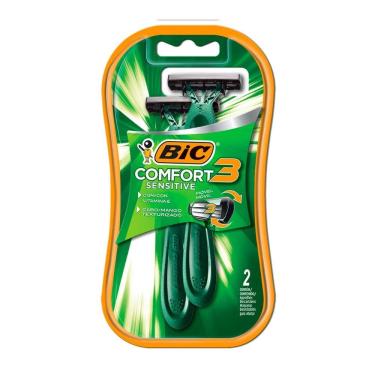 Imagem de Barbeador descartável Confort3 Sensitive Verde 2uni Bic