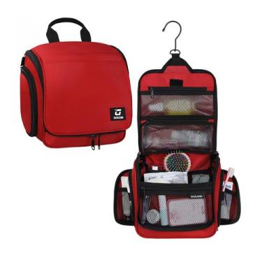 Imagem de Bolsa de higiene suspensa Goloni Large Makeup Travel Organizer vermelh