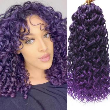Imagem de Cabelo de crochê YXCHERISHAIR GoGo Curl Roxo Sintético 35cm