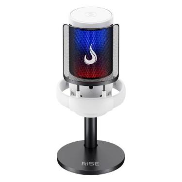 Imagem de Microfone Gamer De Mesa Rise Mode Elite 05, RGB, USB-C, Branco - RM-ME