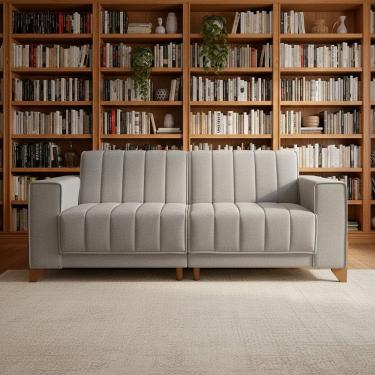 Imagem de Sofá Living 4 Lugares 200cm X 83cm Oslo Cinza