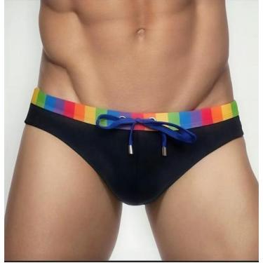 Imagem de Sunga Com Cós Arco-íris Todas As Cores - Alvez Alves, Preto, 46/EG