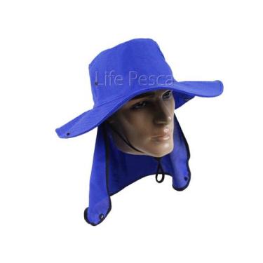 Imagem de Chapéu Pescador C/ Protetor De Nuca - Várias Cores - Nacional, Azul ro