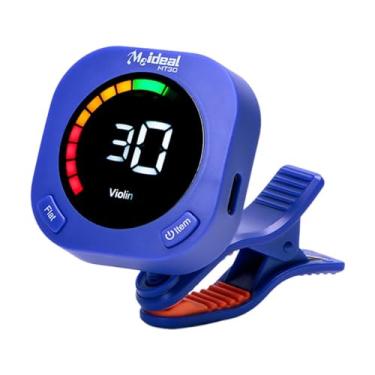 Imagem de oshhni Afinador de violão, afinador de clipe, suprimentos multifuncionais para presente, afinação rápida e precisa, recarregável para ukulele, baixo, Azul