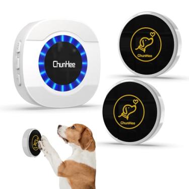 Imagem de ChunHee Sinos inteligentes para cães, campainha de cachorro sem fio para o trem do penico sair, sino para cães tocarem para ir ao banheiro com toques personalizados gravam sua própria mensagem, 2
