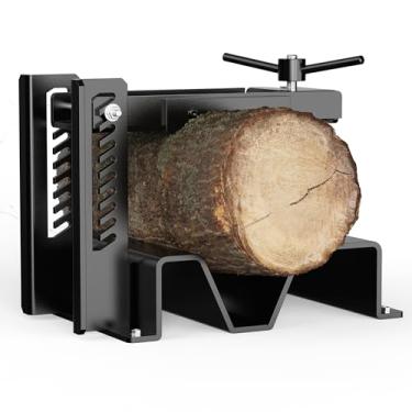 Imagem de BUYYAH Trava de grampo, braçadeira de madeira resistente com capacidade de 680 kg para toras, suporte de toras de aço de liga durável, ajuste universal para corte, escultura, fresagem, preto, serve em