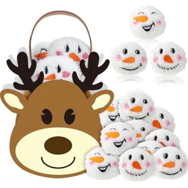 Imagem de Sadnyy Pacote com 24 bolas de neve, conjunto divertido de luta de bolas de neve de 7 cm, rosto de boneco de neve, bolas de neve falsas para o inverno, para decoração de Natal, ambientes internos e