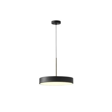 Imagem de KSSTEVNBD Lustre moderno minimalista disco pendente luz redonda ultra fino lustre de LED luminária suspensa moderna com abajur acrílico para escritório, sala de jantar, sala de reunião, cozinha ilha