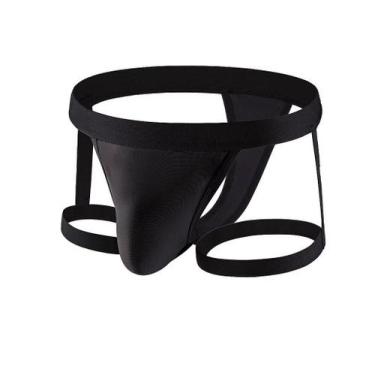 Imagem de Cueca Jockstrap Preta com Ligas Sexy e Suporte Atlético - Fio Dental -