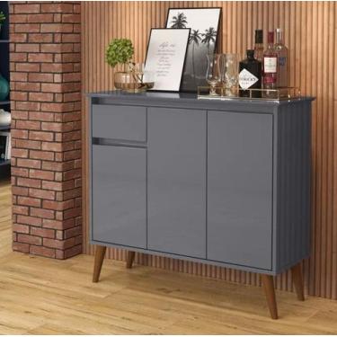 Imagem de Aparador veneza 3pts 1gav - pé palito cinza - ej moveis