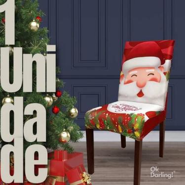 Imagem de Capa de Cadeira Natalina Face Noel - Vermelho - OK Darling