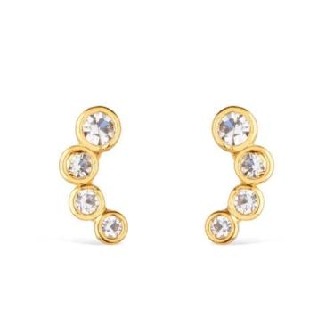 Imagem de Brinco Dourado com 4 Pontos de Luz em Zircônia - KOZLO, Unica, U