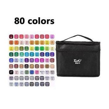 Imagem de Caneta Marcadora 48.60.80.120 peças De Ponta Dupla Conjunto De Canetin