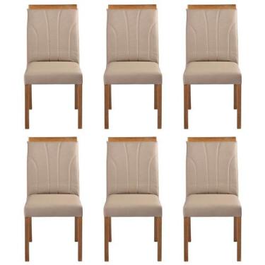 Imagem de Kit 6 Cadeiras Decorativas Sala de Jantar Luxo Analice Facto Fendi - M