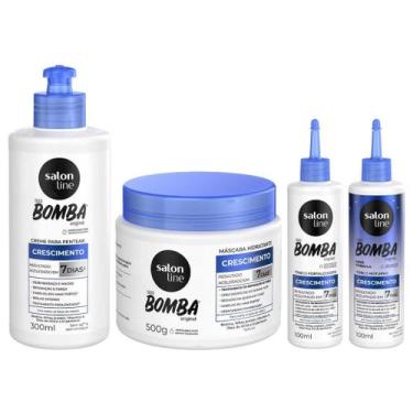 Imagem de Kit SOS Bomba Original com Creme 300ml, Máscara 500g e 2 Tônicos 100ml