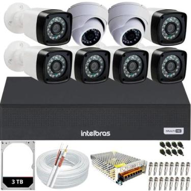 Imagem de Kit Cftv 8 Câmeras Segurança Full Hd 1080p Dvr Mhdx 1108c Intelbras 3T