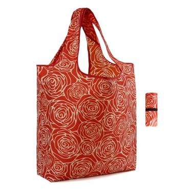 Imagem de Sacos de supermercado reutilizáveis de poliéster dobrável, sacolas de compras reutilizáveis extra grandes de 23 kg, resistentes e laváveis na máquina, reutilizáveis para mantimentos