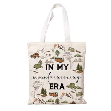 Imagem de Bolsa de lona para amantes da montanha – In My Mountaineering Era, sacola feminina de algodão para caminhadas, acampamento, atividades ao ar livre, presente de algodão para trabalho, compras, viagens