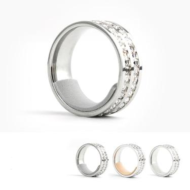 Imagem de Kit de ajuste de tamanho de anel de 117 peças para anéis soltos – 3 folhas, 8 tamanhos | Redutor e Aperto de anel invisível para mulheres e homens | Protetores de silicone e EVA para a pele