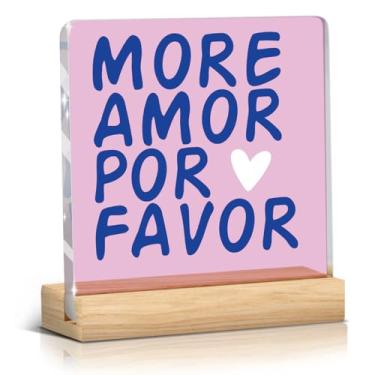 Imagem de Presente romântico de aniversário para casal, presente para ele, seus amantes, placa de acrílico para casa, quarto, sala de estar, mesa, decoração de escritório - More Amor Por Favor