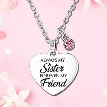 Imagem de Colar de irmã presente para amigas, amigas, amigas, para mulheres, presente de aniversário de Natal para irmãs