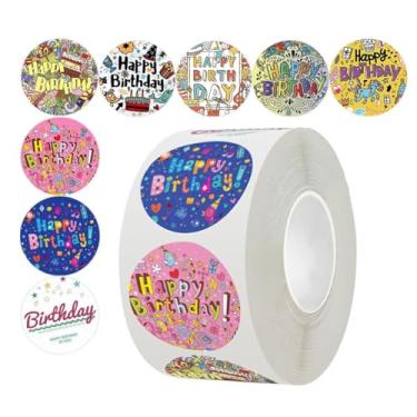 Imagem de Adesivos redondos adoráveis para desejos de aniversário, decorações artesanais, recompensas de professores e festas de fim de ano