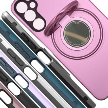 Imagem de Capa Galaxy A35 5G Capinha Celular Anti-Choque Anel Segurança Apoio 360° Case Smartphone Magnética Proteção Reforçada Interior Aveludado (Lilás)