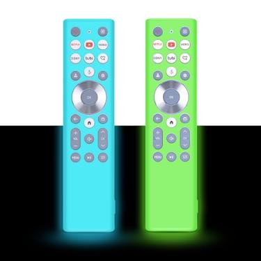 Imagem de [Pacote com 2] Capa protetora para controle remoto de voz Hisense ERF6A80 ERF6G80H ERF6F80H, capa de silicone adequada para Hisense U6 U7 U8 U9 Series 4K Google Smart TV 2024, capa protetora de