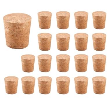 Imagem de Rolhas de cortiça cônicas, 20 peças, rolhas de garrafa de vinho de madeira, reutilizáveis, tampões de vinho de substituição duráveis para frascos, garrafas de cerveja, frascos de boticário e