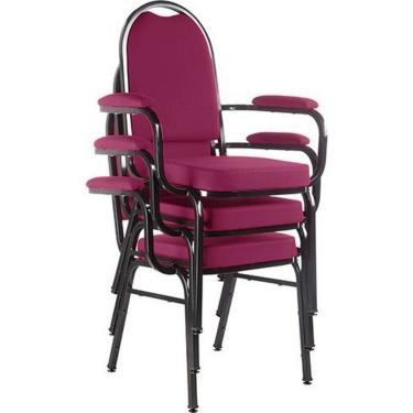 Imagem de Kit com 3 Cadeiras para Auditório Linha Hotel Rosa