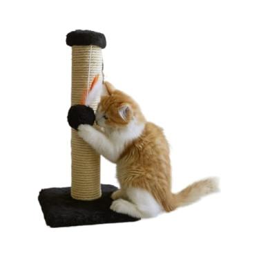 Imagem de Arranhador Para Gatos Com Postes De Sisal E Brinquedo Exclusivo – Ferramenta De Entretenimento(Preto)