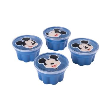 Imagem de Kit 4 Formas de Gelatina Ludico Mickey Azul Plasutil Infantil 150ml - 17445