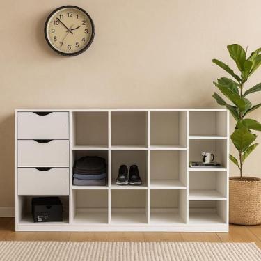 Imagem de Balcão Atendimento Armário Colmeia Horizontal M8 Mdp Loja - VETORIAL M