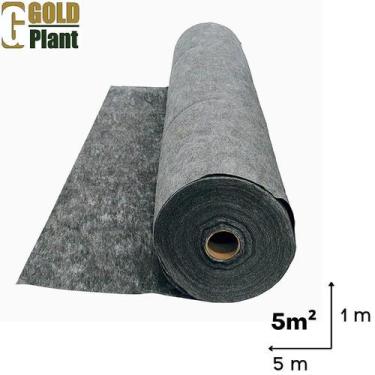 Imagem de Manta geotextil bidim drenagem cinza tamanho 5 m² 5X1mts Gold Plant