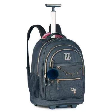 Imagem de Mochila De Carrinho Rebecca Bonbon Juvenil Escolar Clio Style Denim Je