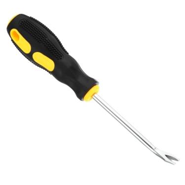 Imagem de Removedor de grampos de estofamento, puxador de grampos curvado em V de 10 cm, ferramenta de aderência de unhas para móveis, moldura de foto de piso de madeira, amarelo