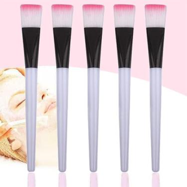 Imagem de 5 pincéis profissionais de máscara macia, aplicador de máscara de lama, escovas de limpeza profunda facial, ferramentas de cuidados com a pele de beleza
