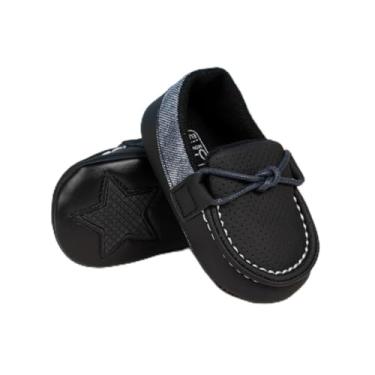 Imagem de Sapatos Oxford para bebês meninos mocassins de couro PU borracha e sola macia sapatos vestidos de casamento, A03/preto, 12-18 Months Toddler