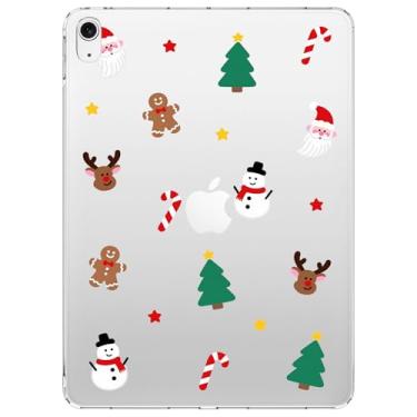 Imagem de VibrantFruitique Capa feminina para iPad Air de 11 polegadas, M3 (2025)/M2 (2024), iPad Air 5ª/4ª geração 11 polegadas, linda capa transparente com tema natalino, fina, leve, antiarranhões, TPU