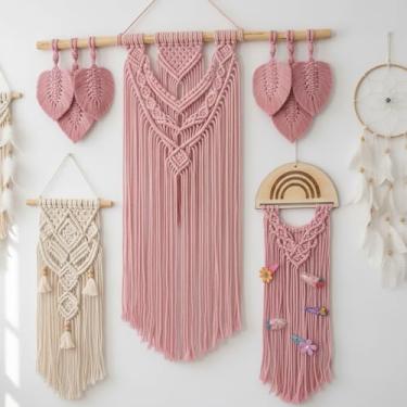 Imagem de Cordão de macramê 3 mm x 100 jardas corda de algodão colorido para pendurar na parede, decoração de casa, cabides de plantas (rosa claro)