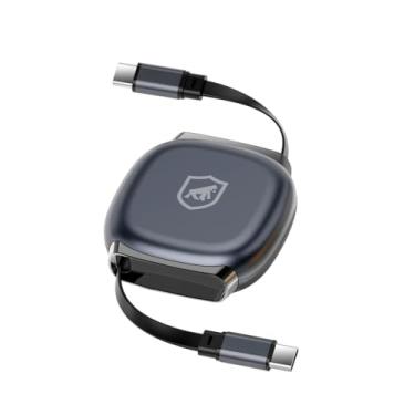 Imagem de Gshield Cabo Victus USB-C para Tipo-C Retrátil em Formato Estojo com Carregamento Ultra Rápido 100W, Transferência de Dados 480Mb/s e Pontas Expansíveis até 1 Metro, Preto