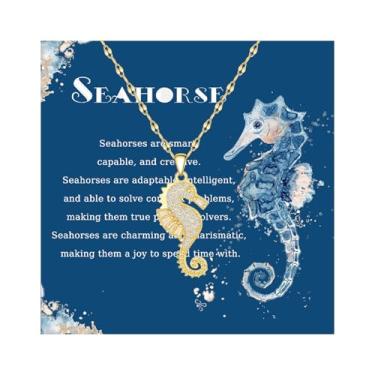 Imagem de liforlove Pingente de cavalo-marinho - Colar de joias oceânicas para mulheres - presente de verão, Plástico, Tanzanita