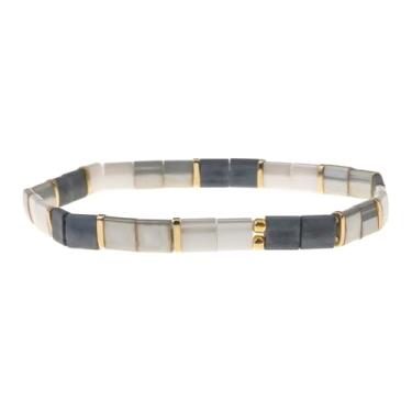 Imagem de KELITCH Novas pulseiras Miyuki Tila Miyuki Tila berloque elásticas joias de amizade empilháveis para mulheres, bracelet, Conta Tina, conta tina