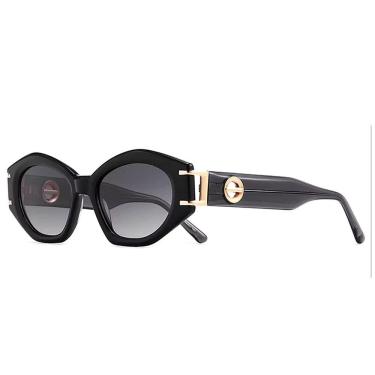 Imagem de Óculos De Sol Polarizado Feminino Design Cateyes Com Proteção Uv400 Moda Classica Vintage Preto