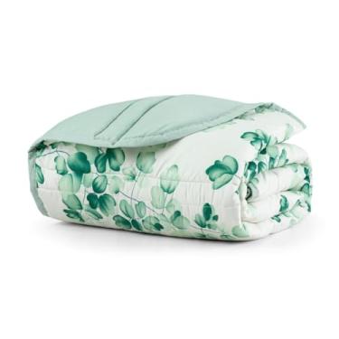 Imagem de Edredom Queen 220x240 Micropercal 200 Fios Dupla Face Toque Macio Bloqueio Térmico – Cobertor Manta Casal Premium (OLIVEIRA)