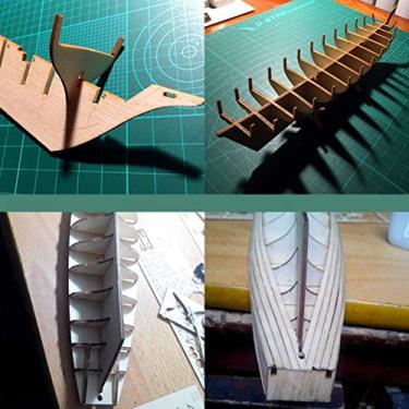 Imagem de Generic Kit de Navio de Veleiro de Madeira DIY Modelo de Barco de Decoração, Material de Madeira Durável e Seguro, Fácil Montagem, Adequado para Idades de 7 a 14 Anos, Entusiastas da Arte Em (Cor madeira)